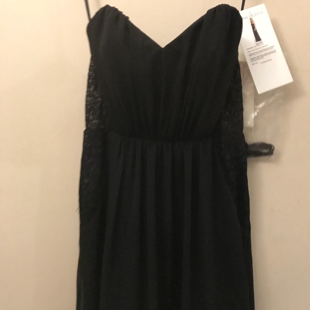 Hayley Paige black chiffon 9434 with lace sides